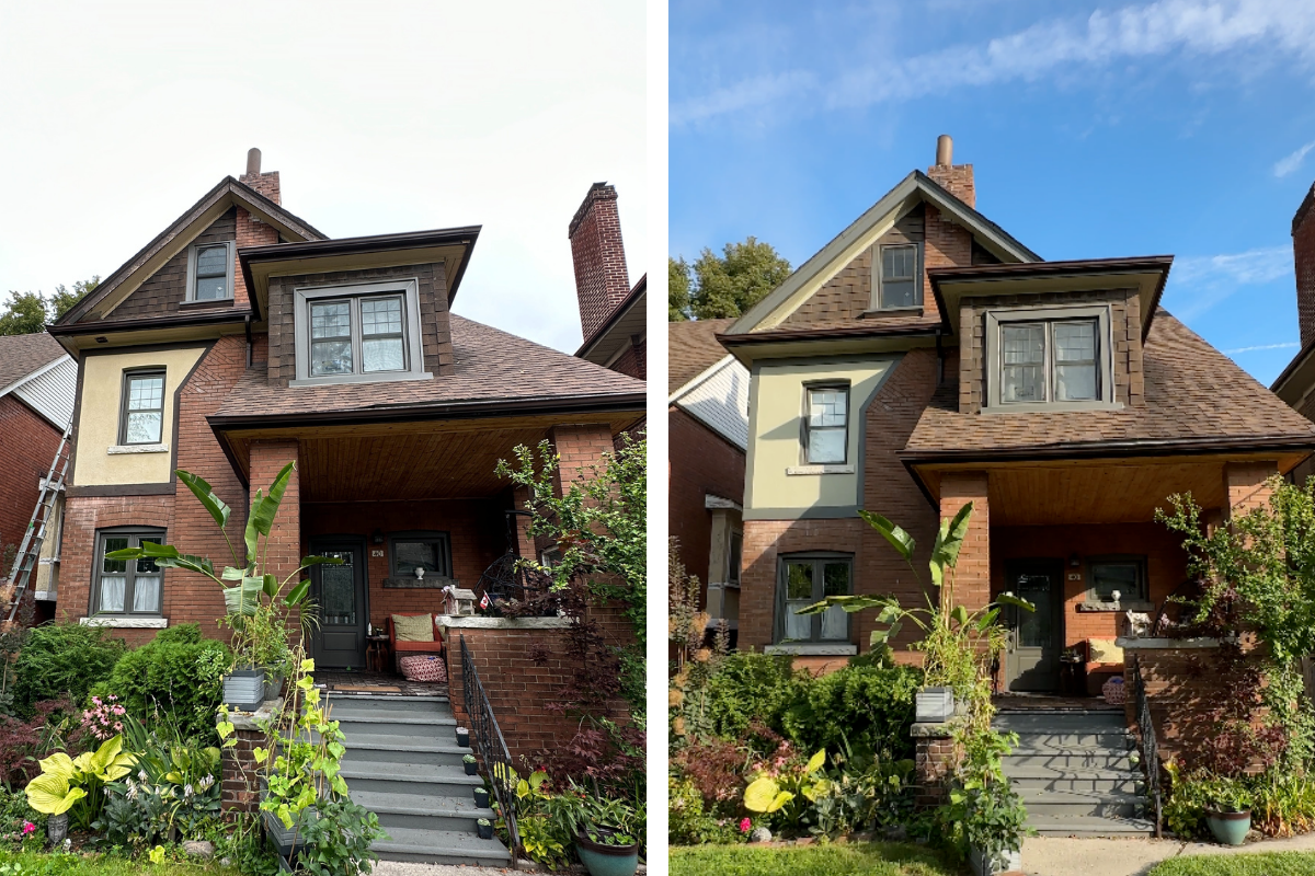 Calming master bedroom transformation in High Park