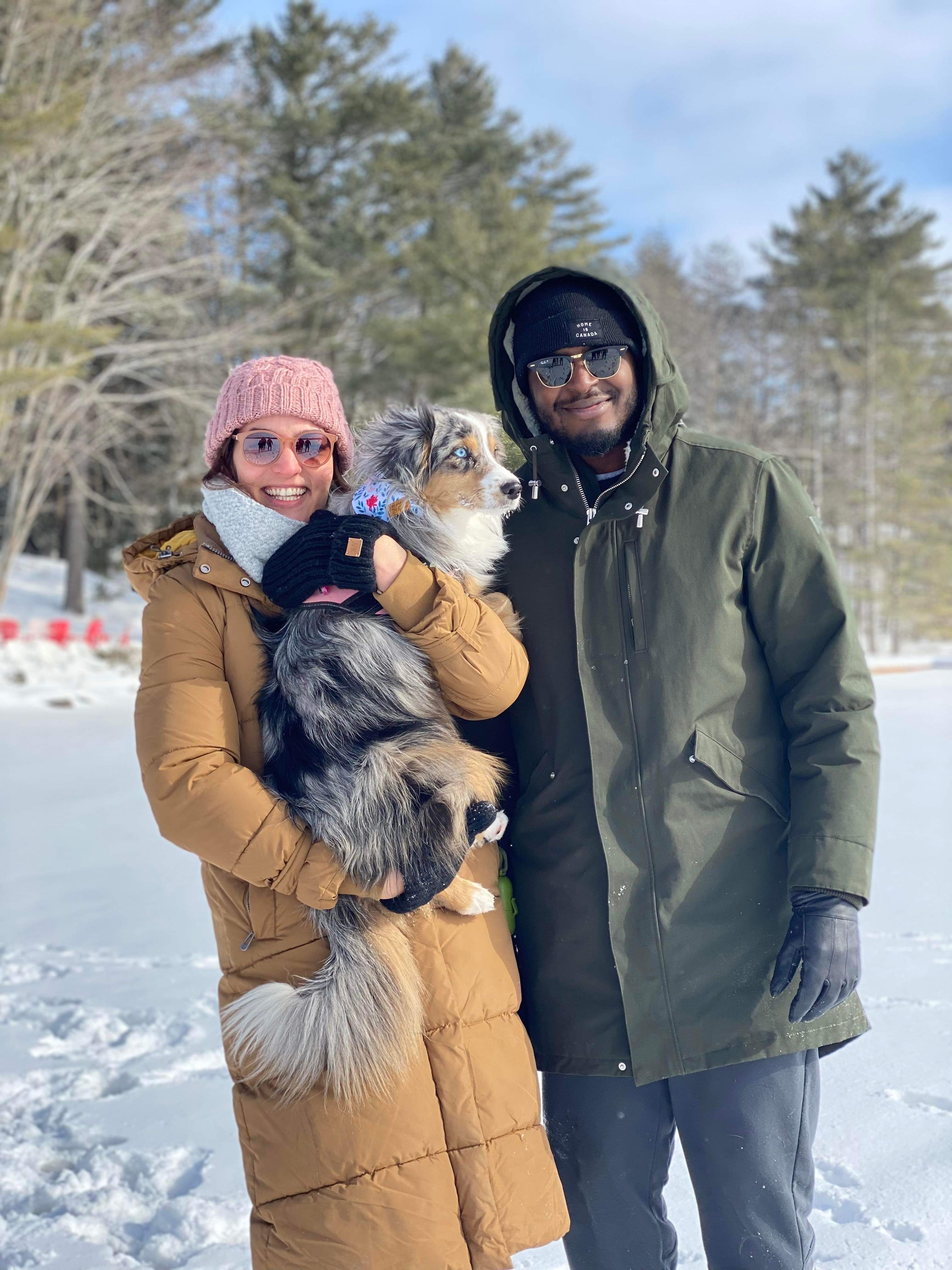 Hannah and Sheldon with their dog